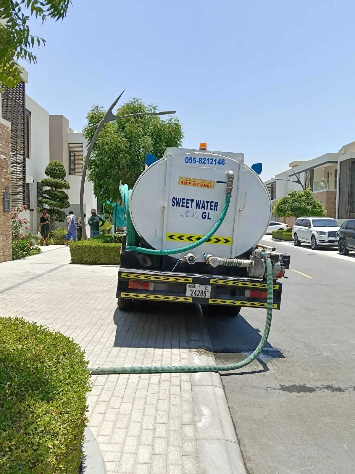 Sweet water tanker delivery to an apartment in Downtown Dubai